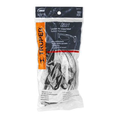 Lentes de Seguridad Antiempañantes LESP-ST - Protección UV Policarbonato con Cordón Ajustable para Industria, Construcción y Taller - Elimina Empañamiento y Rayones