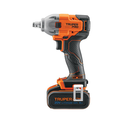 Llave de Impacto Inalámbrica 1/2 Pulgada 20V 184 lb/ft TRUPER PRO LIMI-20A2 Brushless con Batería 4Ah