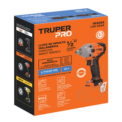 Llave de impacto 1/2", 20V, 184 lb/ft, sin accesorios, PRO