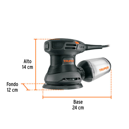 Lijadora Roto Orbital 5 Pulgadas 260W TRUPER LIRO-5N2 Industrial - Acabado Profesional para Carpintería y Preparación de Superficies Automotrices