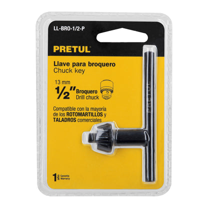 Llave para broquero de 1/2", PRETUL