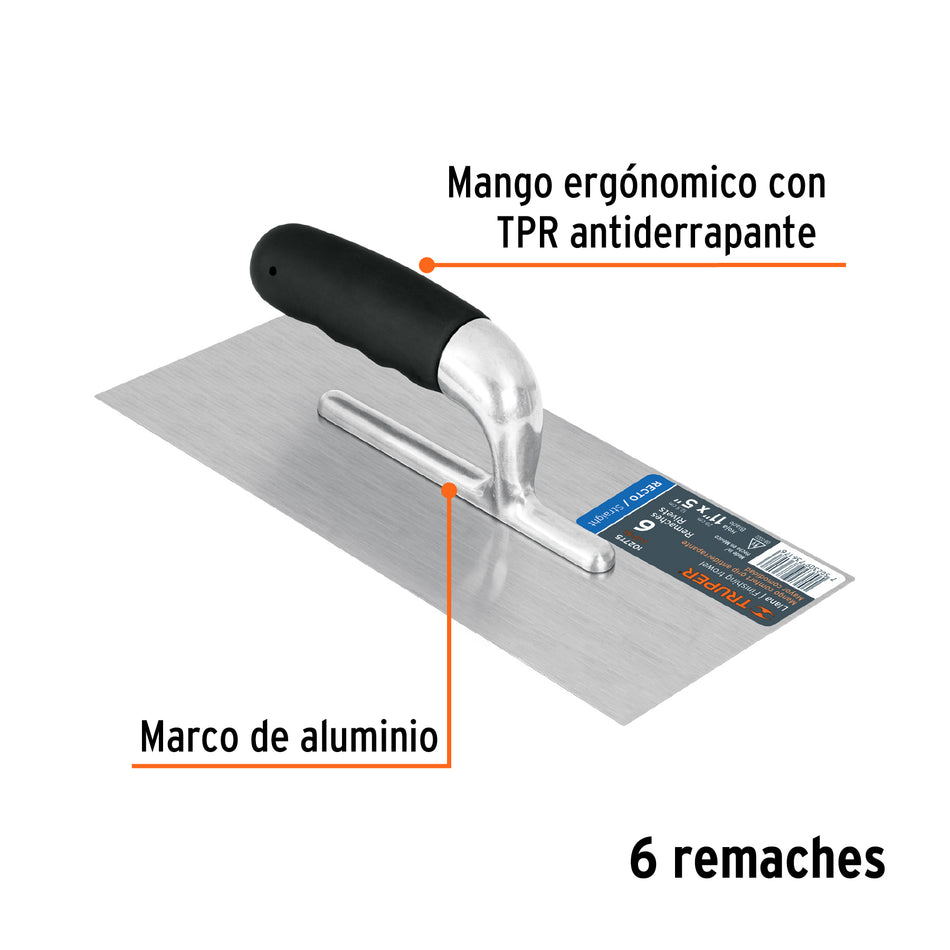 Llana 11" canto recto, 6 remaches, mgo comfort grip, Truper, Construccion, Albañileria, Mantenimiento.