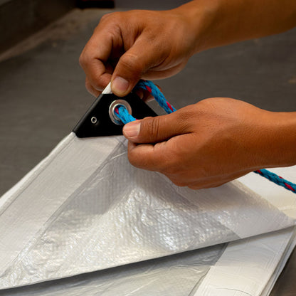 Lona Impermeable PRETUL 3x4m Blanca - Protección Total para Autos, Muebles y Patios - Polietileno Reforzado 110g/m² con Ojillos de Aluminio - LP-34B