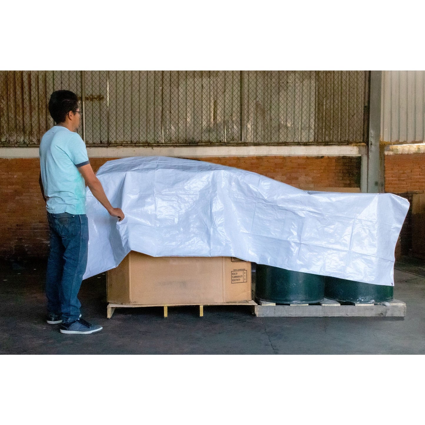 Lona Impermeable PRETUL 3x4m Blanca - Protección Total para Autos, Muebles y Patios - Polietileno Reforzado 110g/m² con Ojillos de Aluminio - LP-34B