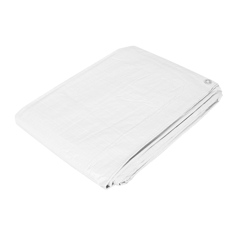 Lona Impermeable PRETUL 5x6m Blanca - Protección Total para Autos, Piscinas y Muebles Exterior - Polietileno Reforzado 110g/m² con Ojillos Aluminio LP-56B