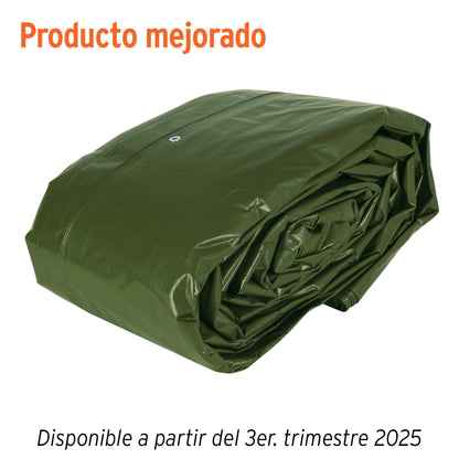 Lona Uso Rudo 12x17m Verde Olivo TRUPER EXPERT - Protección Impermeable UV Resistente para Construcción y Climas Extremos - 240g/m² Polietileno Reforzado