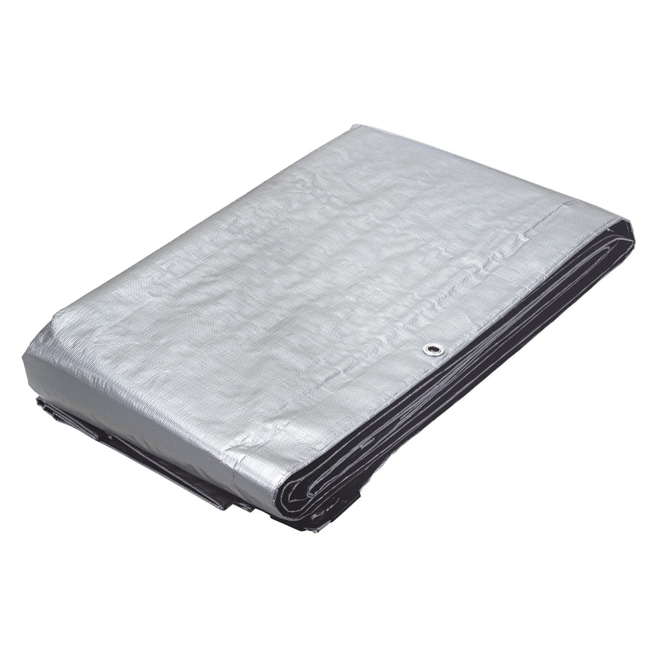 Lona de Polietileno Reforzada TRUPER 5x6m Gris 180g/m² - Protección UV Resistente a Rasgaduras y Moho para Exteriores