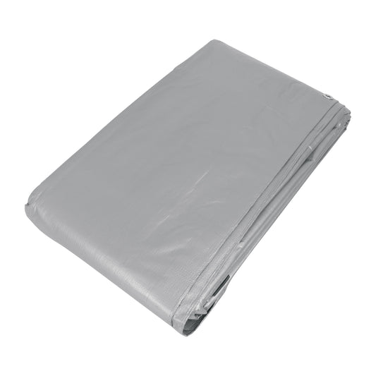 Lona Polietileno Reforzada 5x7m TRUPER LT-57 - Protección UV Resistente Rasgaduras Gris 180g/m2