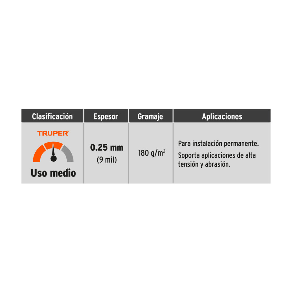 Lona de Polietileno Reforzada TRUPER 9x14m - Protección Impermeable Resistente UV - Gris 180g/m² con Ojillos de Aluminio - Solución Profesional Contra Intemperie
