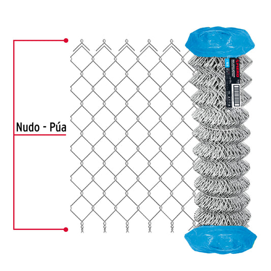 Malla Ciclónica Galvanizada Cal.12.5 - Rollo 1x20m para Cercado Industrial, Residencial y Delimitación de Perímetros