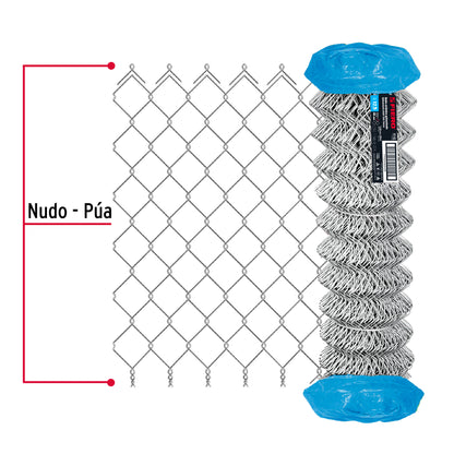Malla Ciclónica Galvanizada Cal.12.5 - Rollo 1.25x20m para Cercado Industrial, Residencial y Delimitación de Perímetros