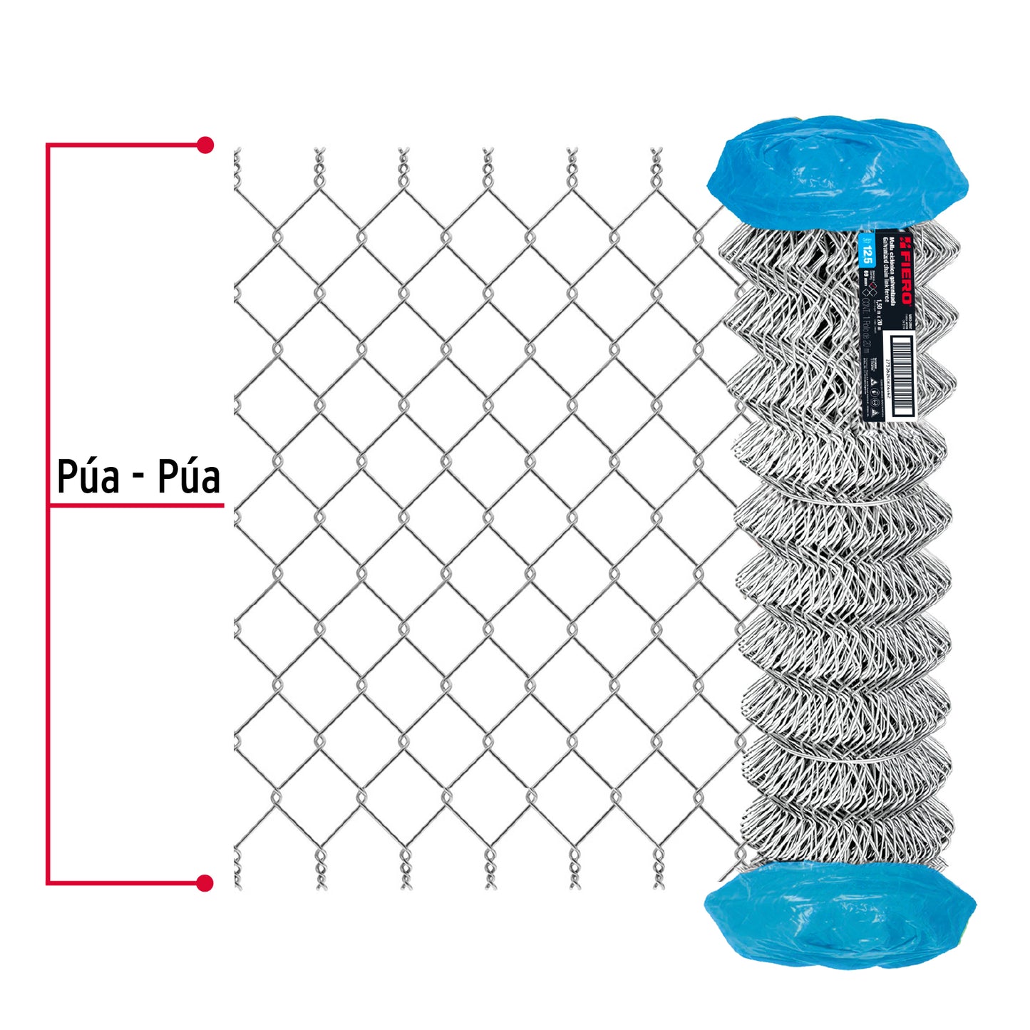Malla Ciclónica Galvanizada Cal.12.5 - Rollo 1.5x20m para Cercado Industrial, Residencial y Delimitación de Perímetros