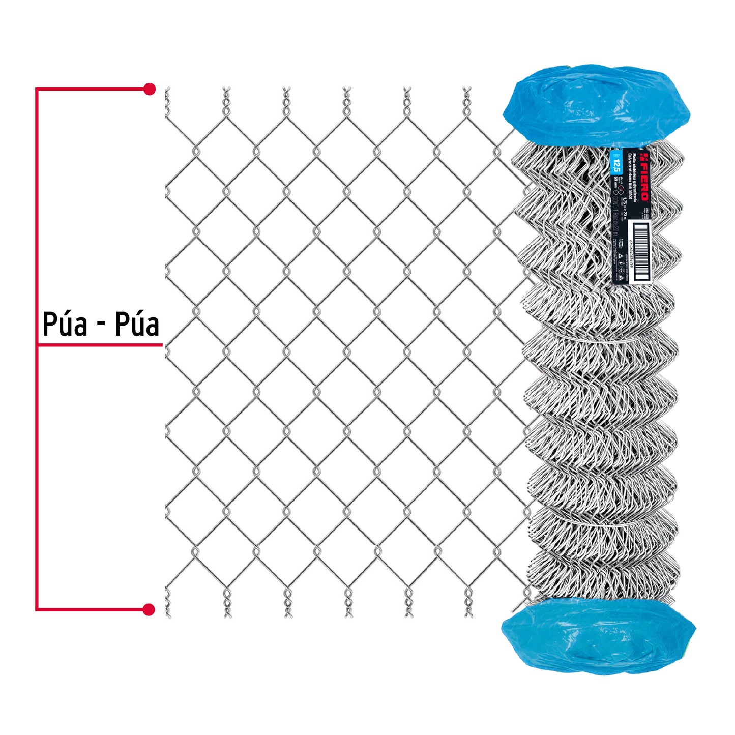 Malla Ciclónica Galvanizada Cal.12.5 - Rollo 1.75x20m para Cercado Industrial, Residencial y Delimitación de Perímetros