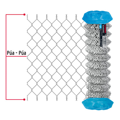 Malla Ciclónica Galvanizada Cal.12.5 - Rollo 1.75x20m para Cercado Industrial, Residencial y Delimitación de Perímetros