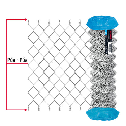 Malla Ciclónica Galvanizada Cal.12.5 - Rollo 2x20m para Cercado Industrial, Residencial y Delimitación de Perímetros