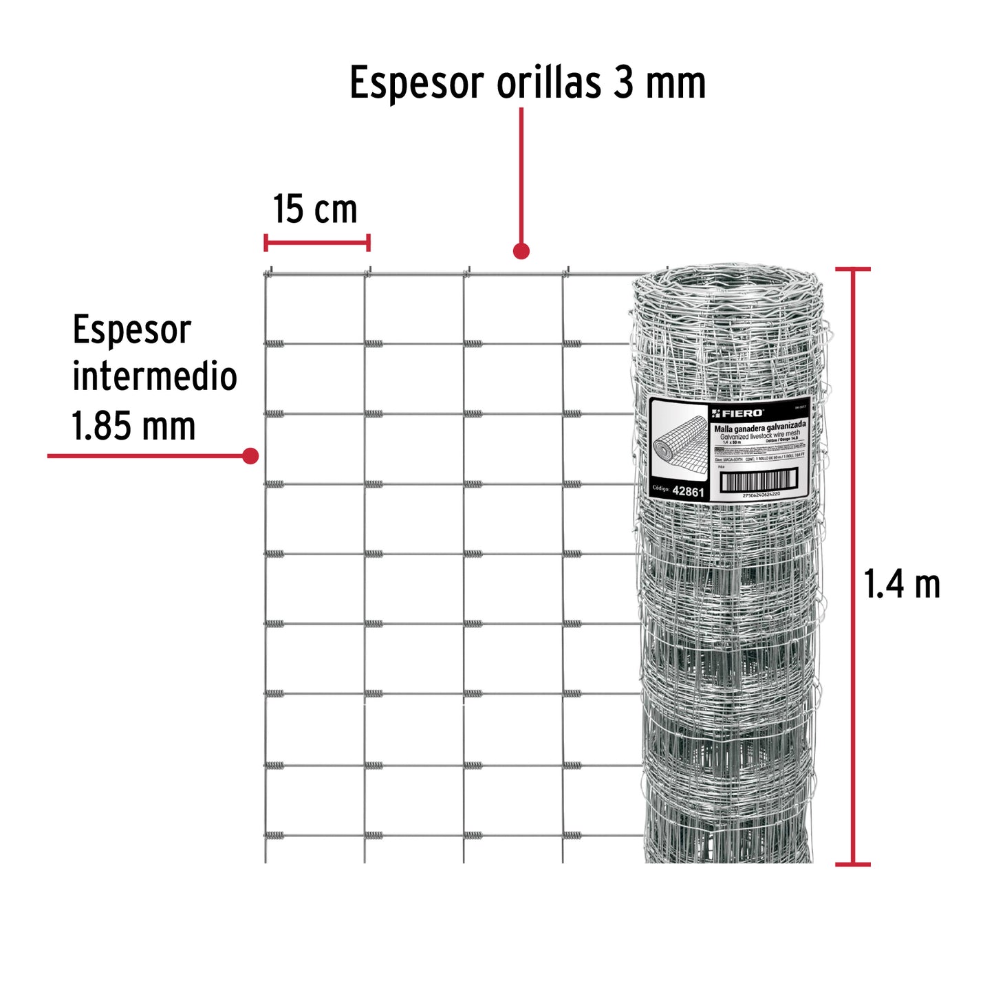 Ferreteria lopez:Malla electrosoldada galvanizada.