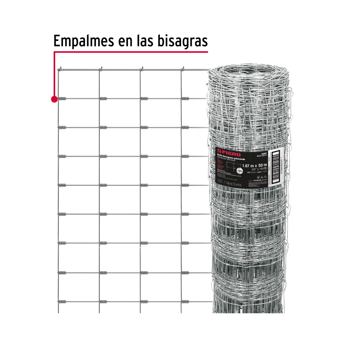 Protección Profesional para Ganado Ovino - Malla Borreguera 1.67x50m Galvanizada TRUPER