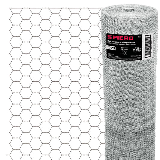 Tela de Pollo Galvanizada Cal.23 - Rollo 0.90x45m para Cercado y Protección de Perímetros