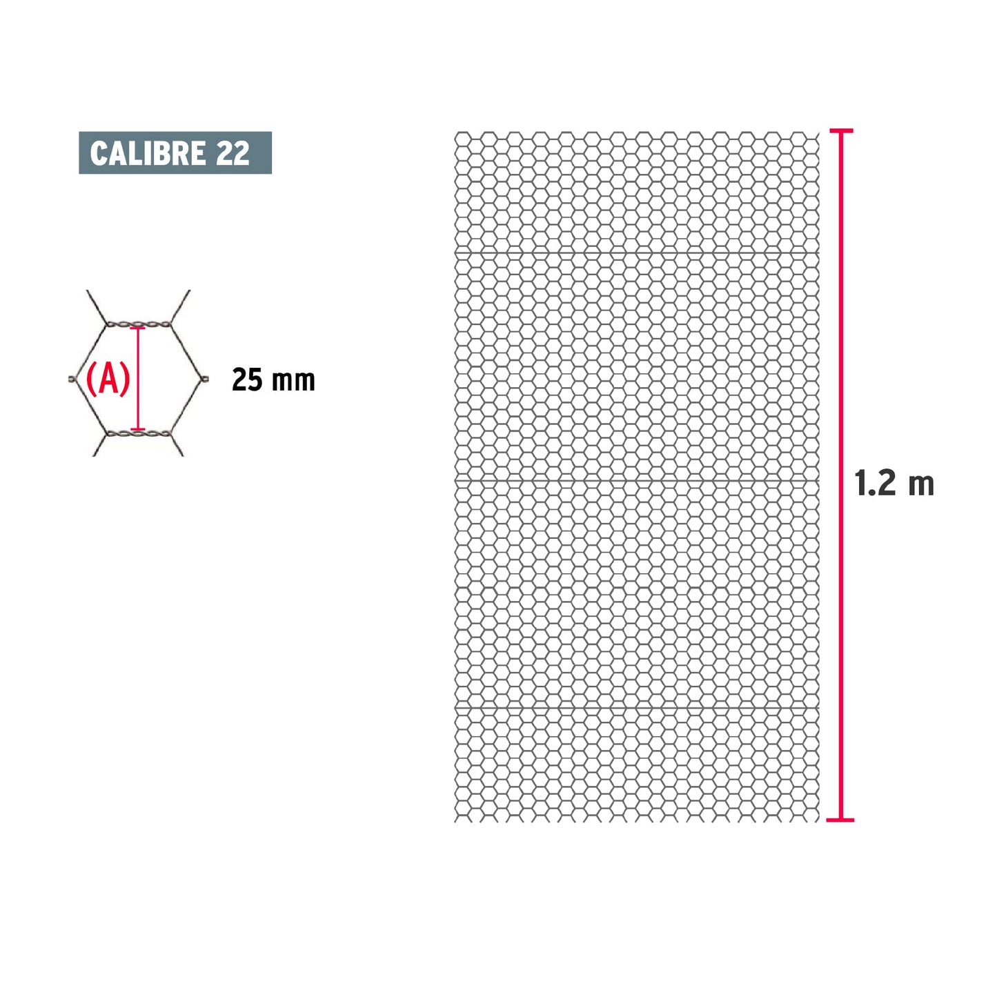 Tela de Pollo Galvanizada Cal.22 - Rollo 1.2x45m para Cercado, Corrales y Delimitación de Áreas