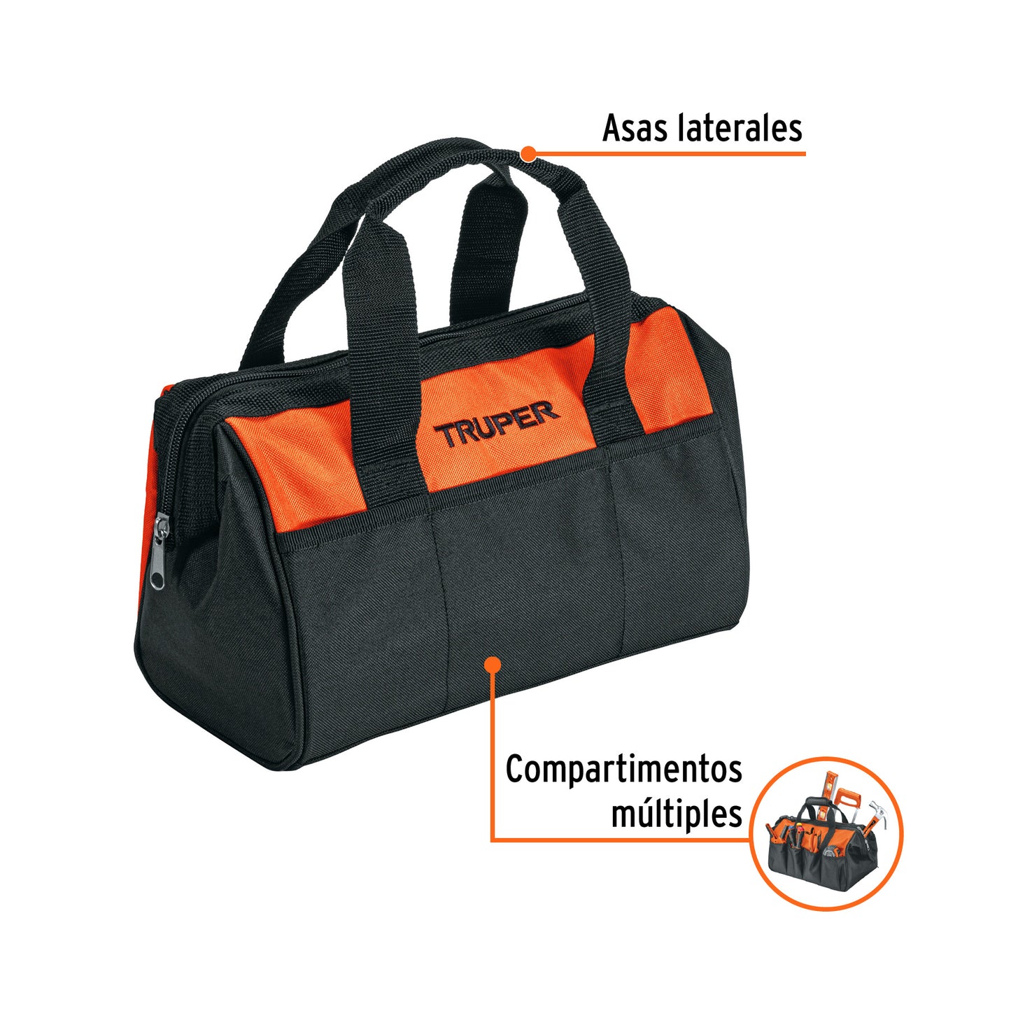 Maleta Portaherramientas Profesional 12 Pulgadas MALE-12 Truper - Organiza y Transporta Herramientas con Facilidad