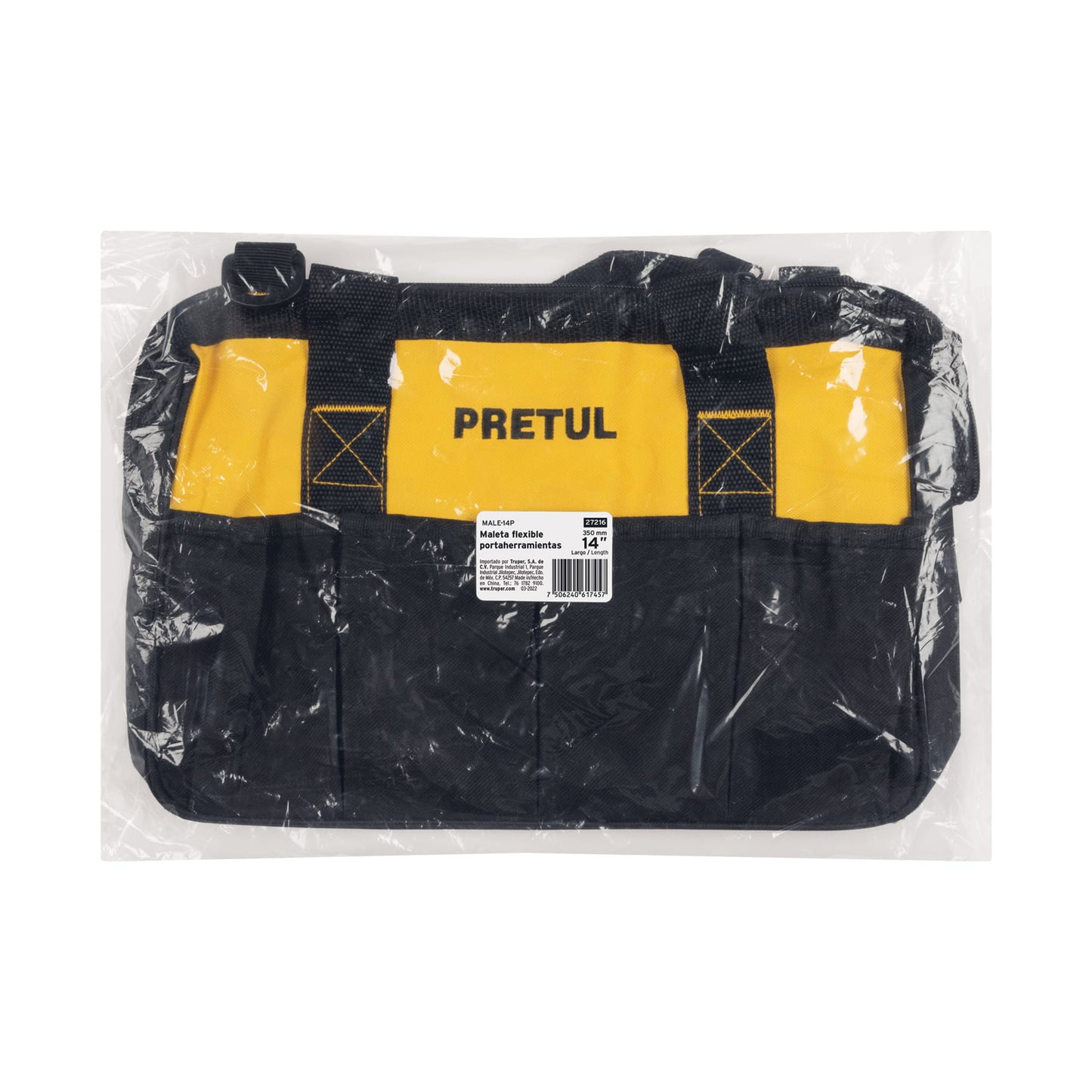 Maletín Portaherramientas Profesional 14 Pulgadas PRETUL - Organiza y Transporta Herramientas con Múltiples Compartimentos