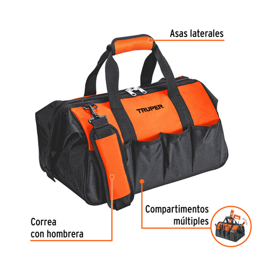 Maleta Portaherramientas Profesional 16" TRUPER MALE-16 - Organiza y Transporta Herramientas de Forma Segura