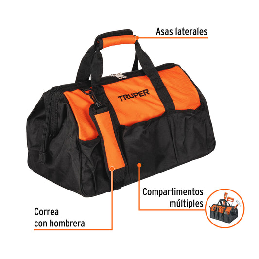 Maleta Portaherramientas Profesional 18" Truper MALE-18 - Organiza y Transporta Herramientas con Seguridad