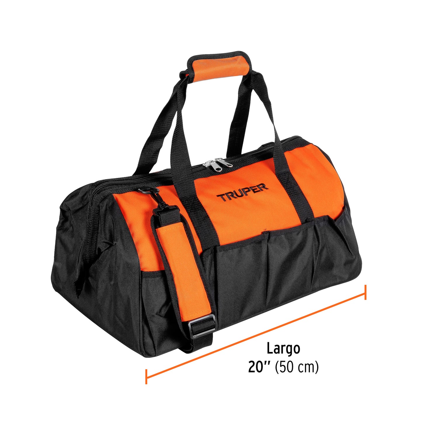 Maleta Portaherramientas Truper 20 Pulgadas MALE-20 - Organización Profesional con Múltiples Compartimentos - Poliéster 300D Resistente para Técnicos y Profesionales