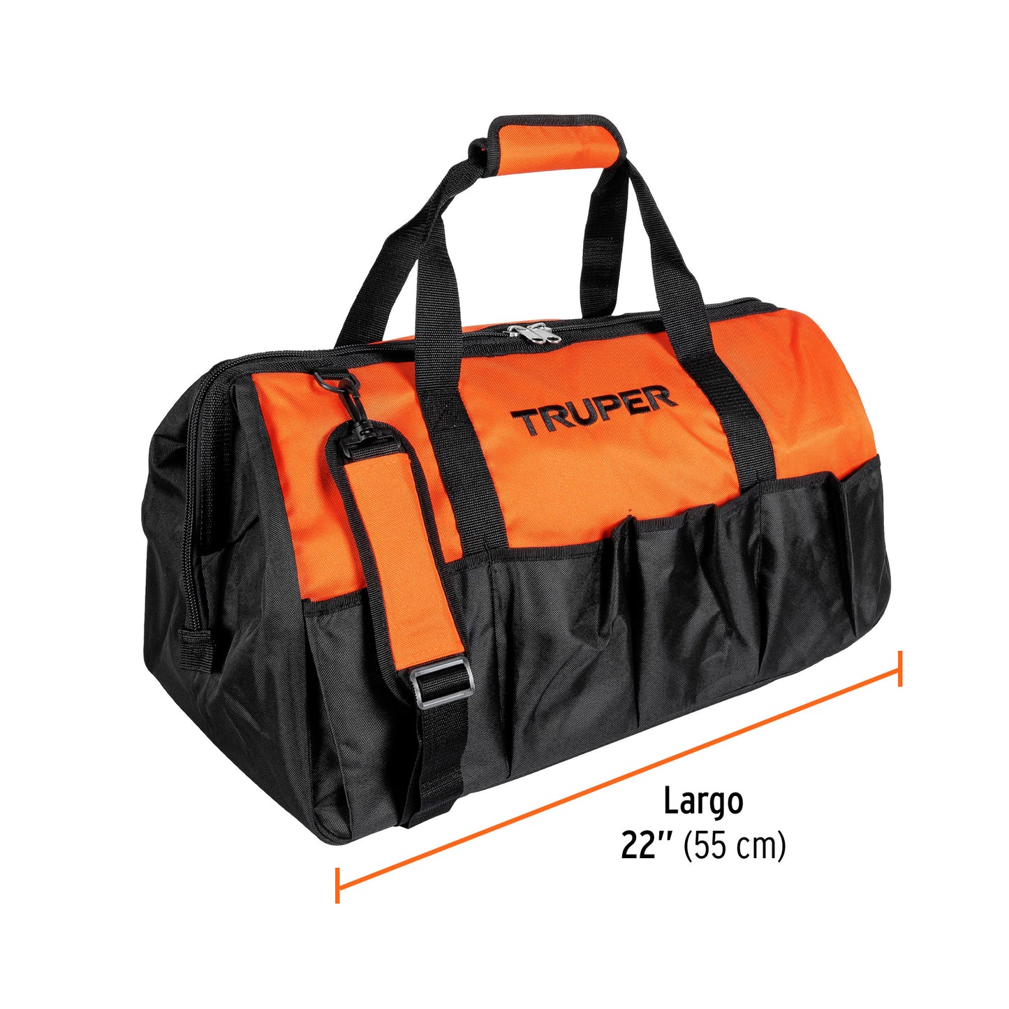 Maleta Portaherramientas Truper 22 Pulgadas - Poliéster 300D Uso Rudo con Compartimentos Organizadores - Solución Profesional para Transporte y Organización de Herramientas - MALE-22