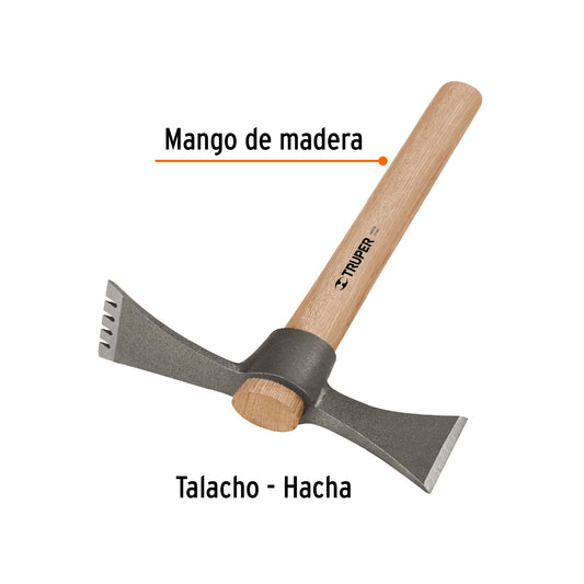 Martelina Talacho-Hacha TRUPER 20oz MART-TH - Herramienta Doble Función Acero Cromo 5160 para Excavación Jardinería y Poda Profesional