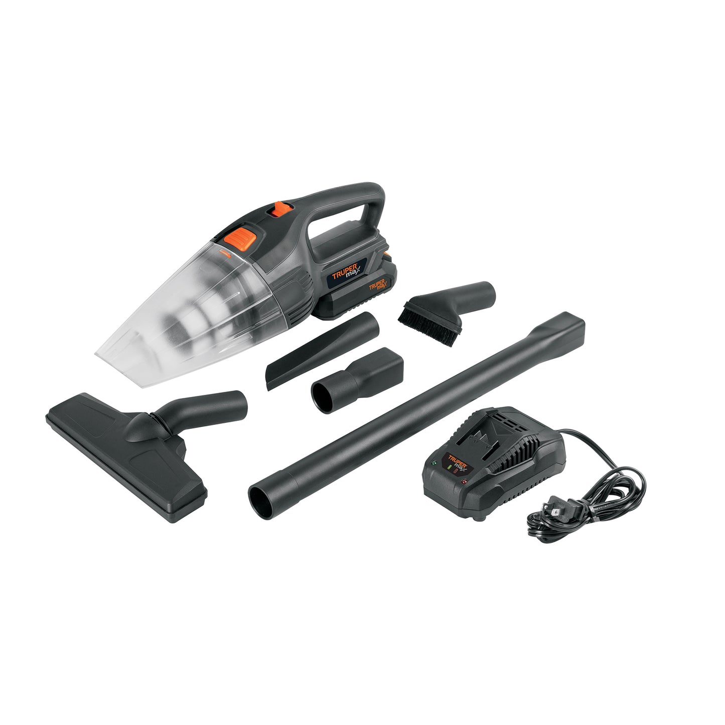 Aspiradora Inalámbrica para Auto 20V MAX-20A - Batería 2Ah con Indicador de Carga - Contenedor Transparente y Filtro Lavable - Solución Profesional para Limpieza Automotriz