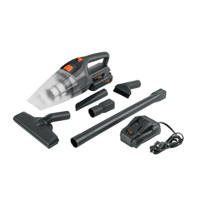 Aspiradora Inalámbrica para Auto 20V MAX-20A - Batería 2Ah con Indicador de Carga - Contenedor Transparente y Filtro Lavable - Solución Profesional para Limpieza Automotriz