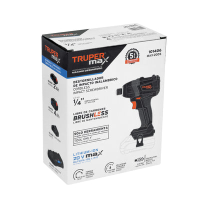 Destornillador de Impacto Inalámbrico 20V MAX-20DS Brushless - Solución Profesional para Pijas Extralargas en Metal