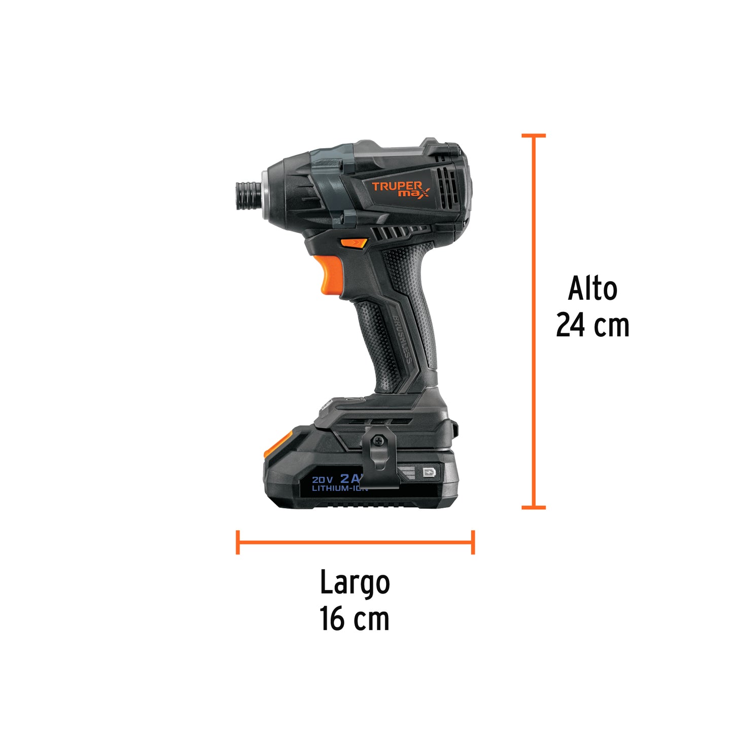 Destornillador de Impacto Inalámbrico 20V MAX-20D Brushless - Solución Profesional para Trabajos Pesados en Metal con 2 Baterías 2Ah y 3 Velocidades