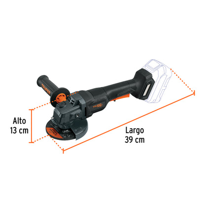 Esmeriladora Inalámbrica 4.5 Pulgadas 20V Brushless MAX-20EPS - Motor Sin Carbones para Corte Profesional de Acero, Ladrillo y Piedra - Mango Ajustable y Sistema Anti-Contragolpe