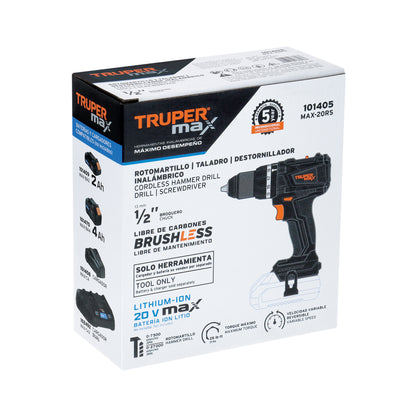 Rotomartillo Inalámbrico 20V MAX-20RS Brushless - Solución Profesional para Perforación en Concreto y Mampostería sin Cables