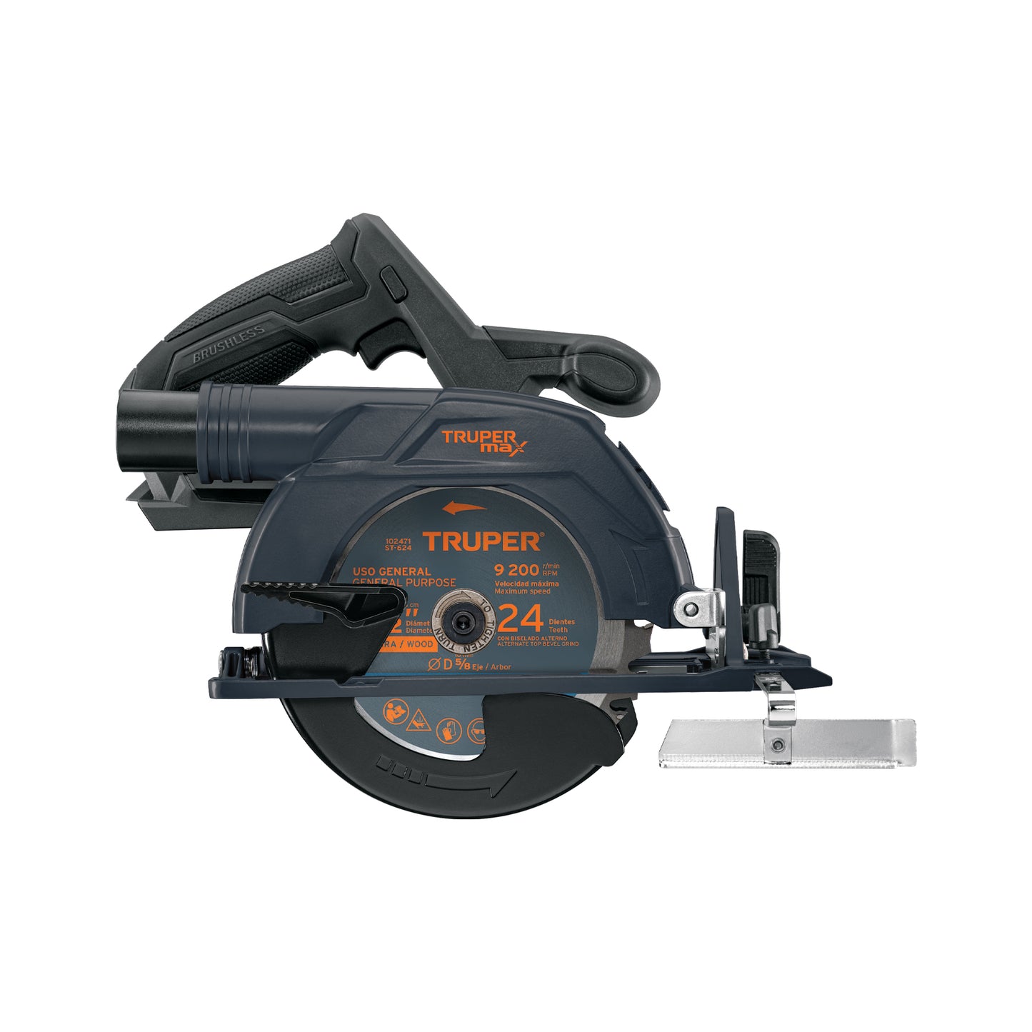 Sierra Circular 6-1/2" 20V Brushless TRUPER MAX-20SCS - Cortes Precisos Sin Mantenimiento para Carpintería Profesional