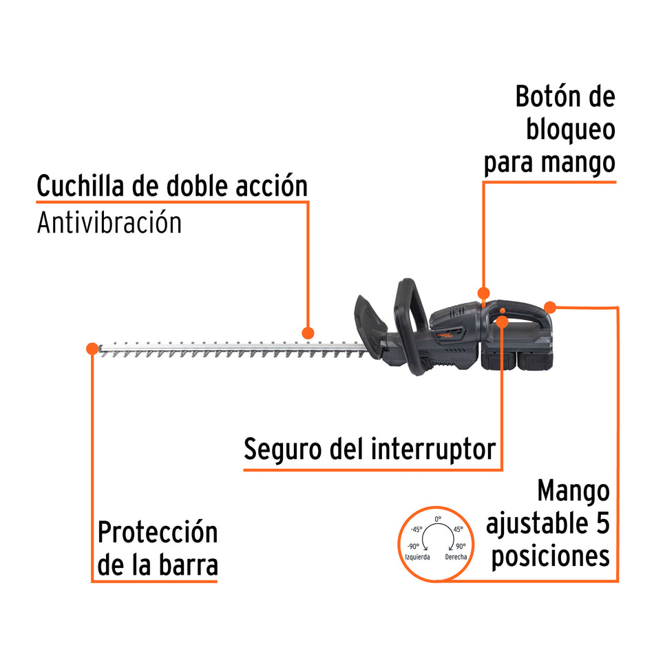 Cortasetos Inalámbrico 40V MAX-40C - Sistema Anti-Vibración con 2 Baterías 4Ah - Solución Profesional para Jardinería Sin Cables