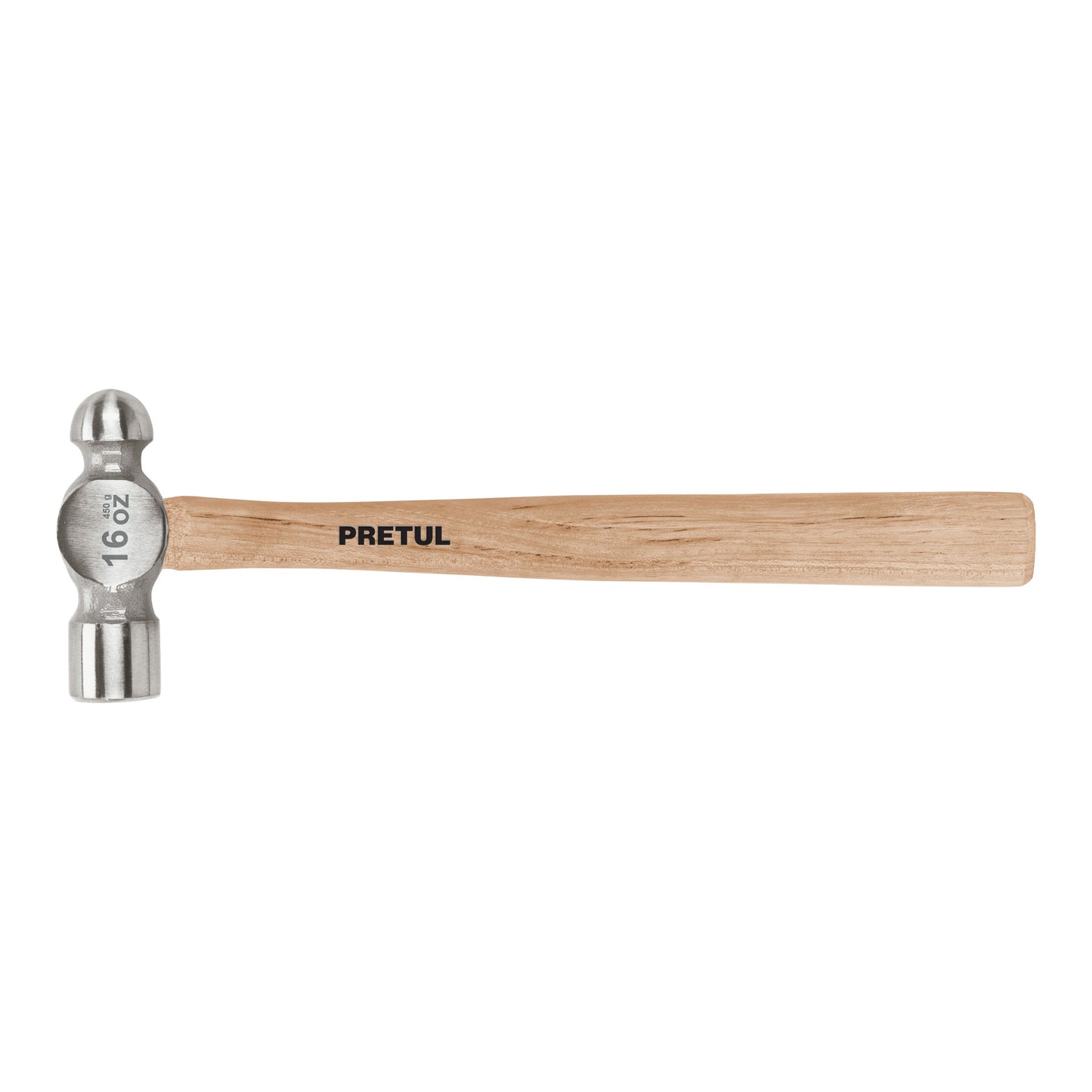 Martillo de Bola 16 oz Pretul MB-16P - Acero al Carbono con Mango de Madera - Herramienta Profesional para Trabajos de Precisión y Acabados