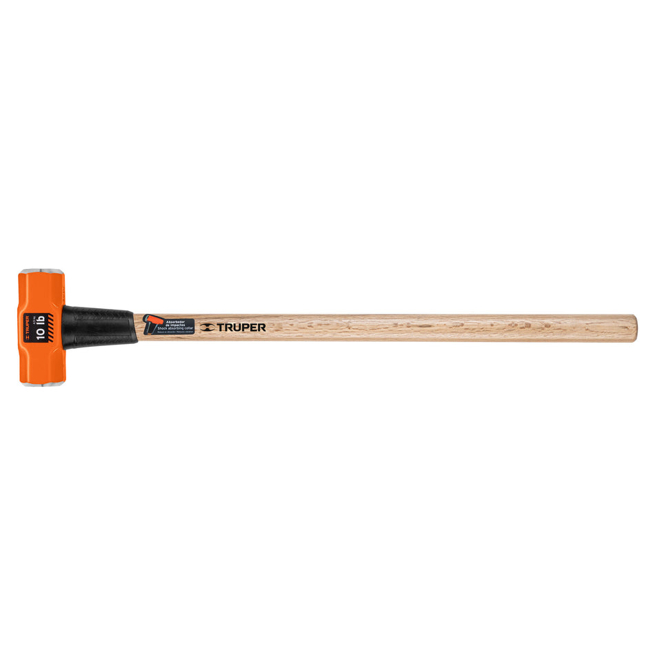Marro Octagonal 10 lb Truper MD-10M - Herramienta Profesional para Demolición y Golpeo Pesado con Mango de Madera 36 Pulgadas