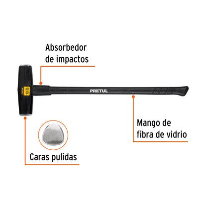 Marro Nevada 10 lbs Mango Fibra Vidrio 36" - Demolición y Golpeo Profesional MD-10MP