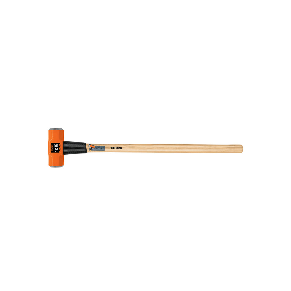 Marro Octagonal 12 lb Truper MD-12M - Herramienta Profesional para Demolición y Golpeo Pesado con Mango de Madera 36 Pulgadas