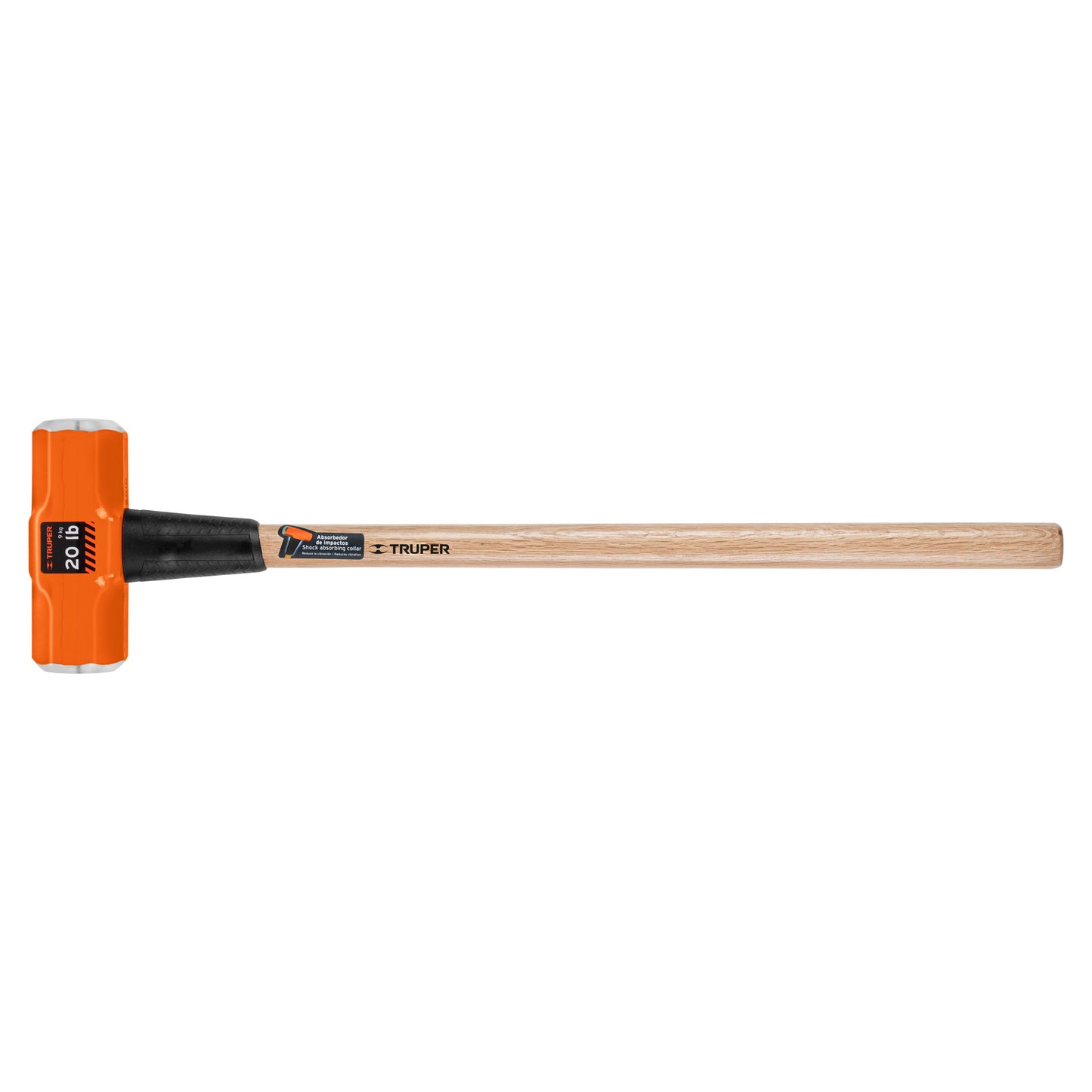 Marro Octagonal 20 lb Truper MD-20M - Herramienta Profesional para Demolición y Golpeo Pesado con Mango de Madera 36 Pulgadas