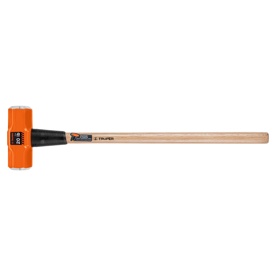 Marro Octagonal 20 lb Truper MD-20M - Herramienta Profesional para Demolición y Golpeo Pesado con Mango de Madera 36 Pulgadas