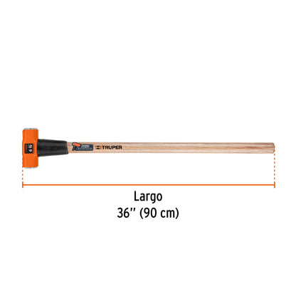 Marro Octagonal 6 lb Truper MD-6M - Herramienta Profesional para Demolición y Golpeo Pesado con Mango 36 Pulgadas