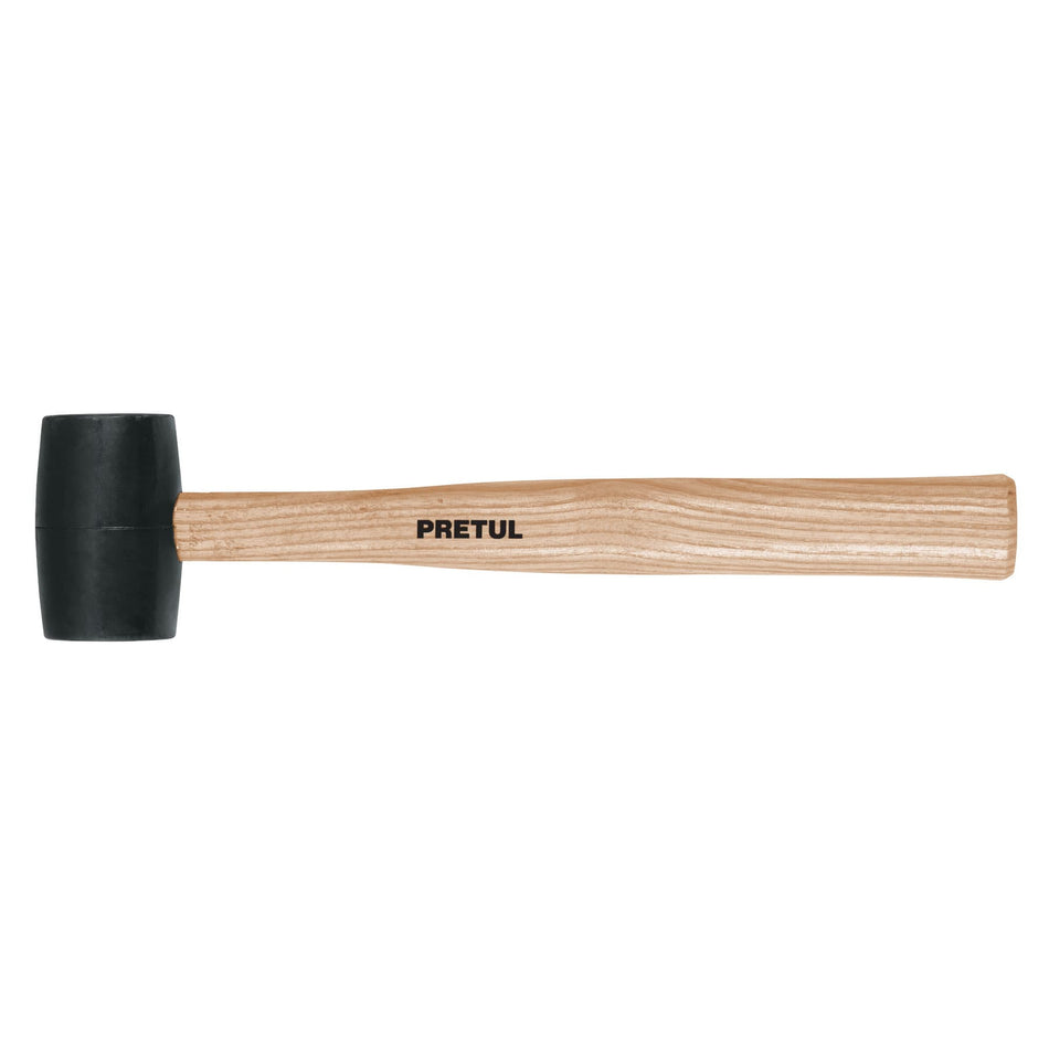 Mazo de Hule 8 oz Pretul MH-8P - Cabeza de Neopreno para Instalación de Duela y Zócalos sin Dañar Superficies - Mango de Madera Ergonómico