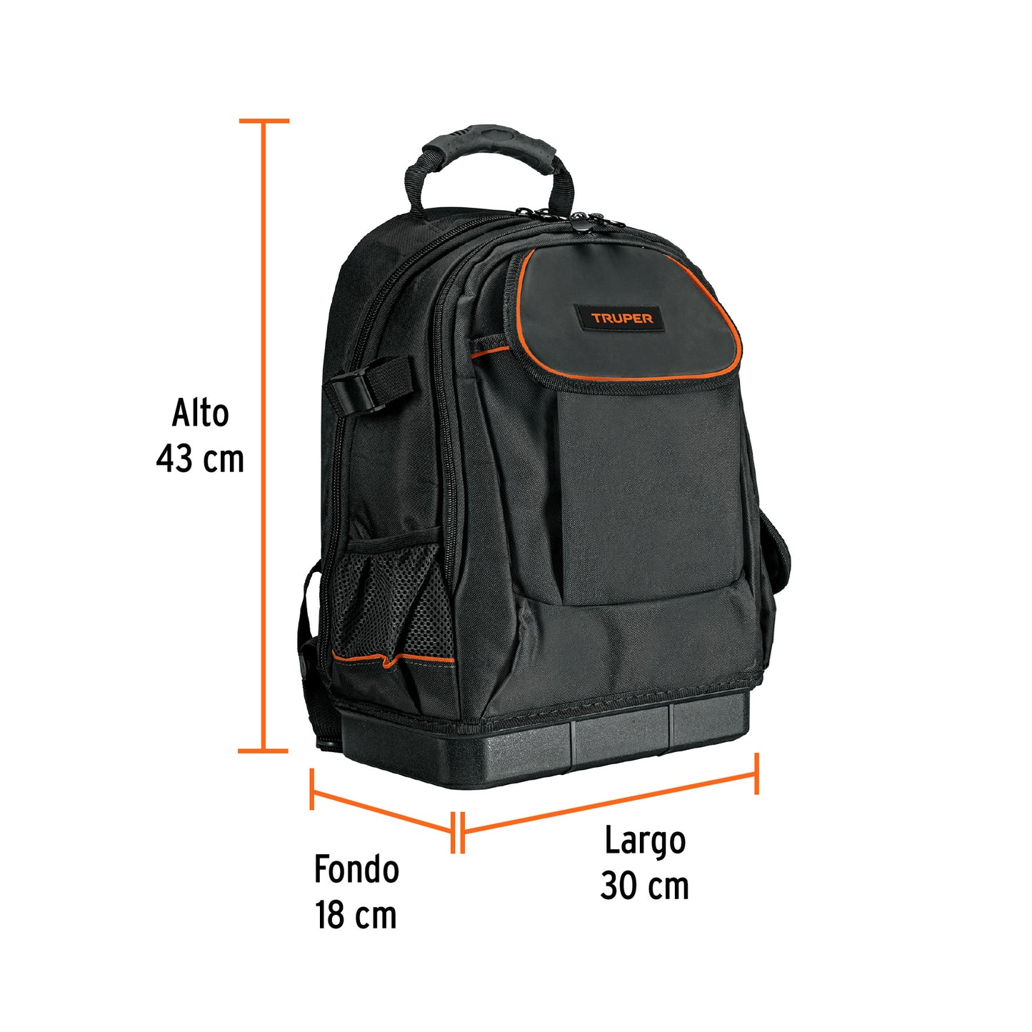 Mochila Portaherramientas Truper 13 Pulgadas MOHE-13 - Organización Profesional con Base Impermeable y Respaldo Acolchado para Técnicos y Electricistas