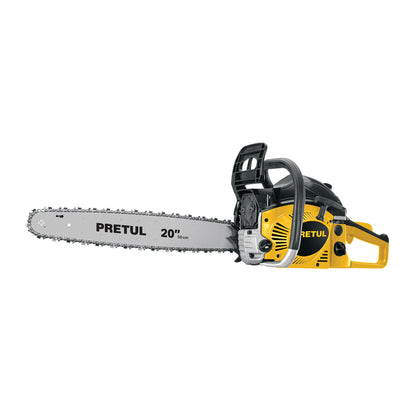 Motosierra Pretul 52cc Gasolina Barra 20 Pulgadas - Corte Profesional Árboles y Poda - Motor 2.6HP Arranque Fácil - MOT-5220P