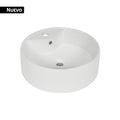 Lavabo Sobreponer Redondo Blanco Porcelana FOSET - Baño Moderno