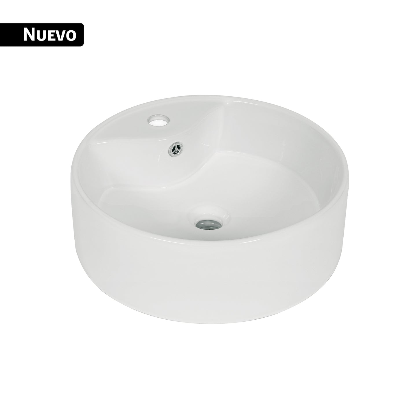 Lavabo Sobreponer Redondo Blanco Porcelana FOSET - Baño Moderno